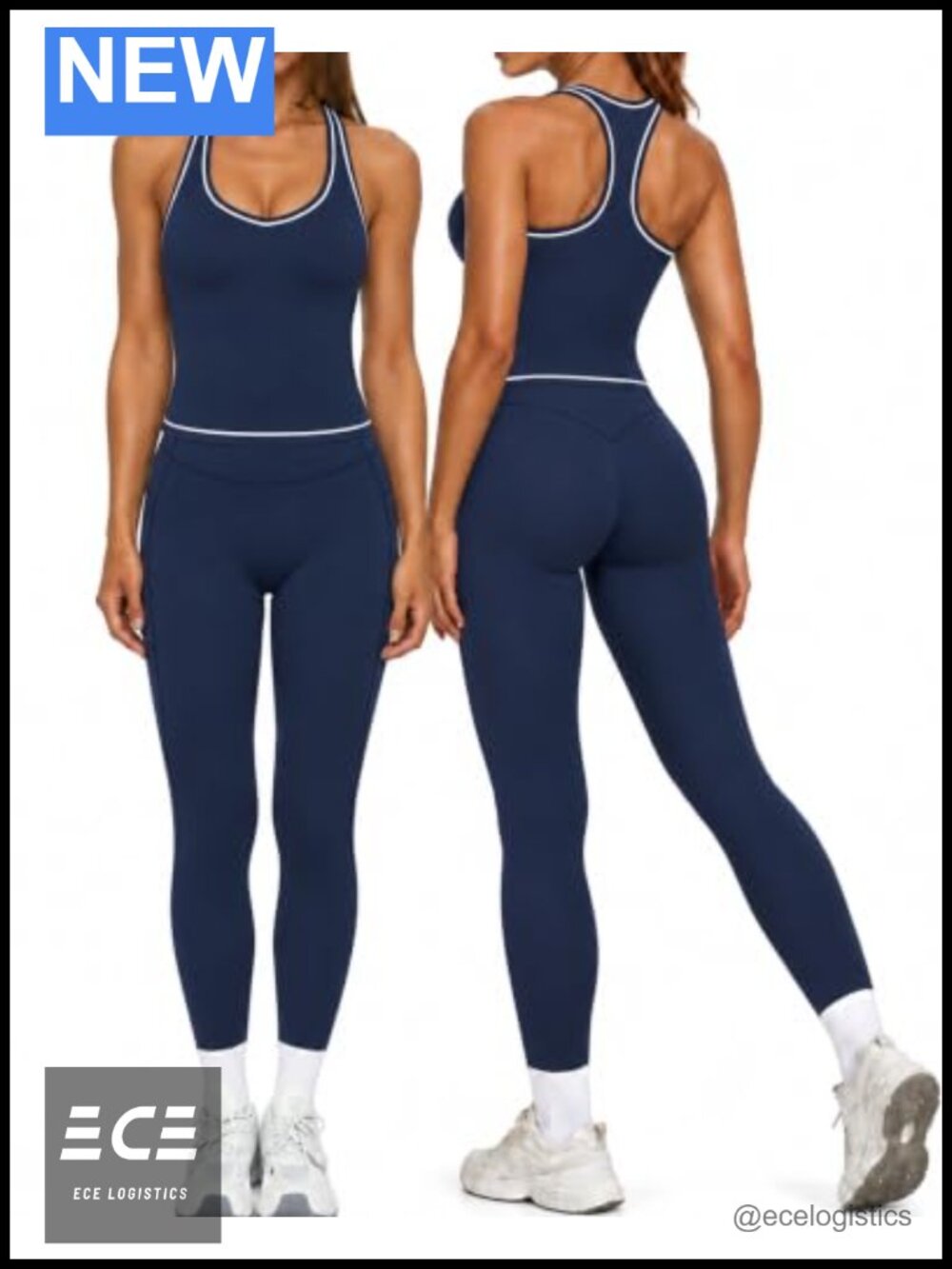 2 Piece Workout Set Racerback Bra & Leggings Yoga Gym Activewear